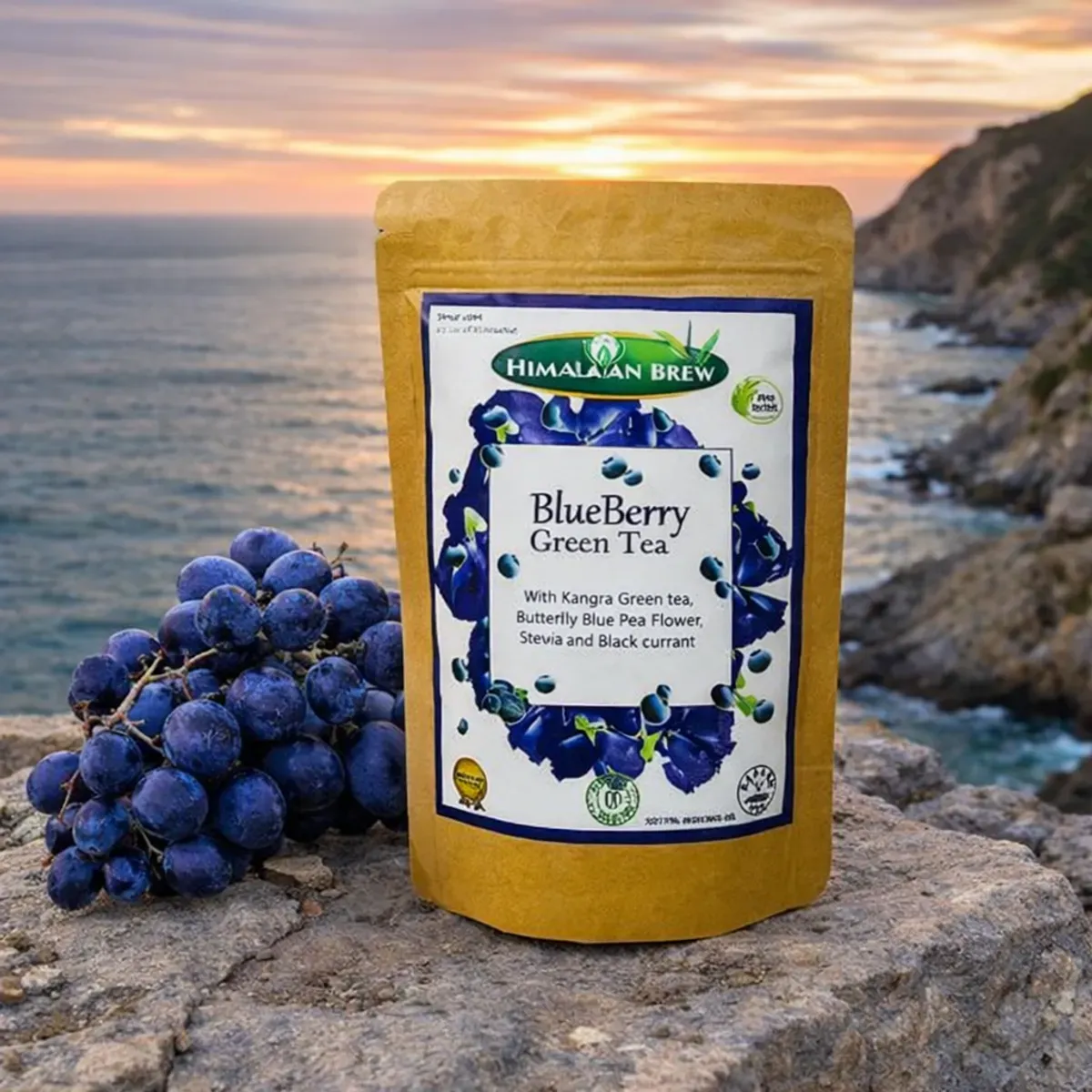 Blueberry Green Tea with Butterfly Pea Flower 