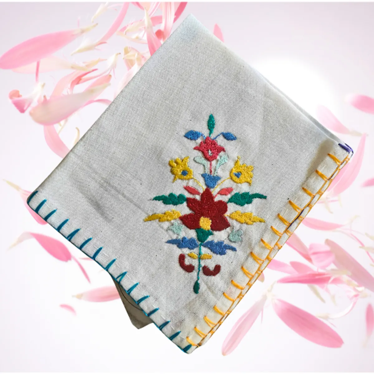 Chamba Rumal handmade embroidery flower design 5