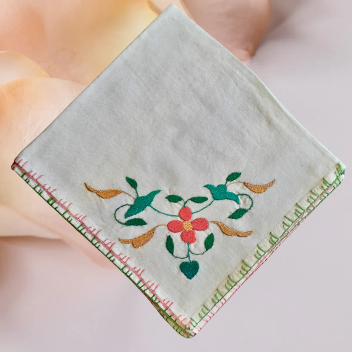 Chamba Rumal handmade embroidery flower design 6