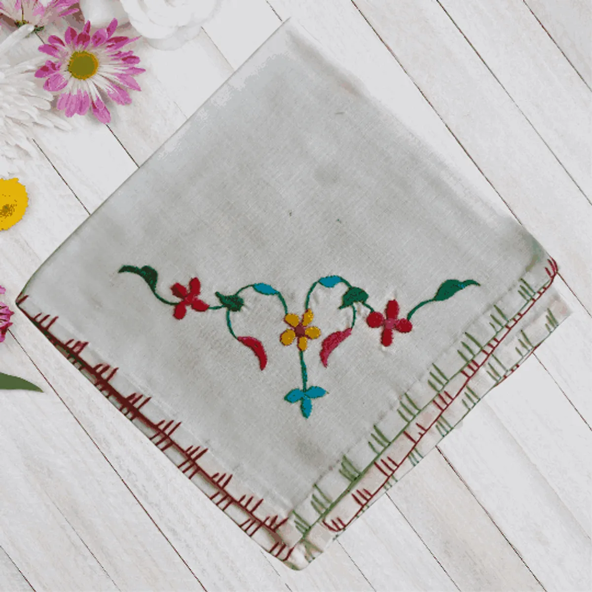 Chamba Rumal handmade embroidery flower design 9 