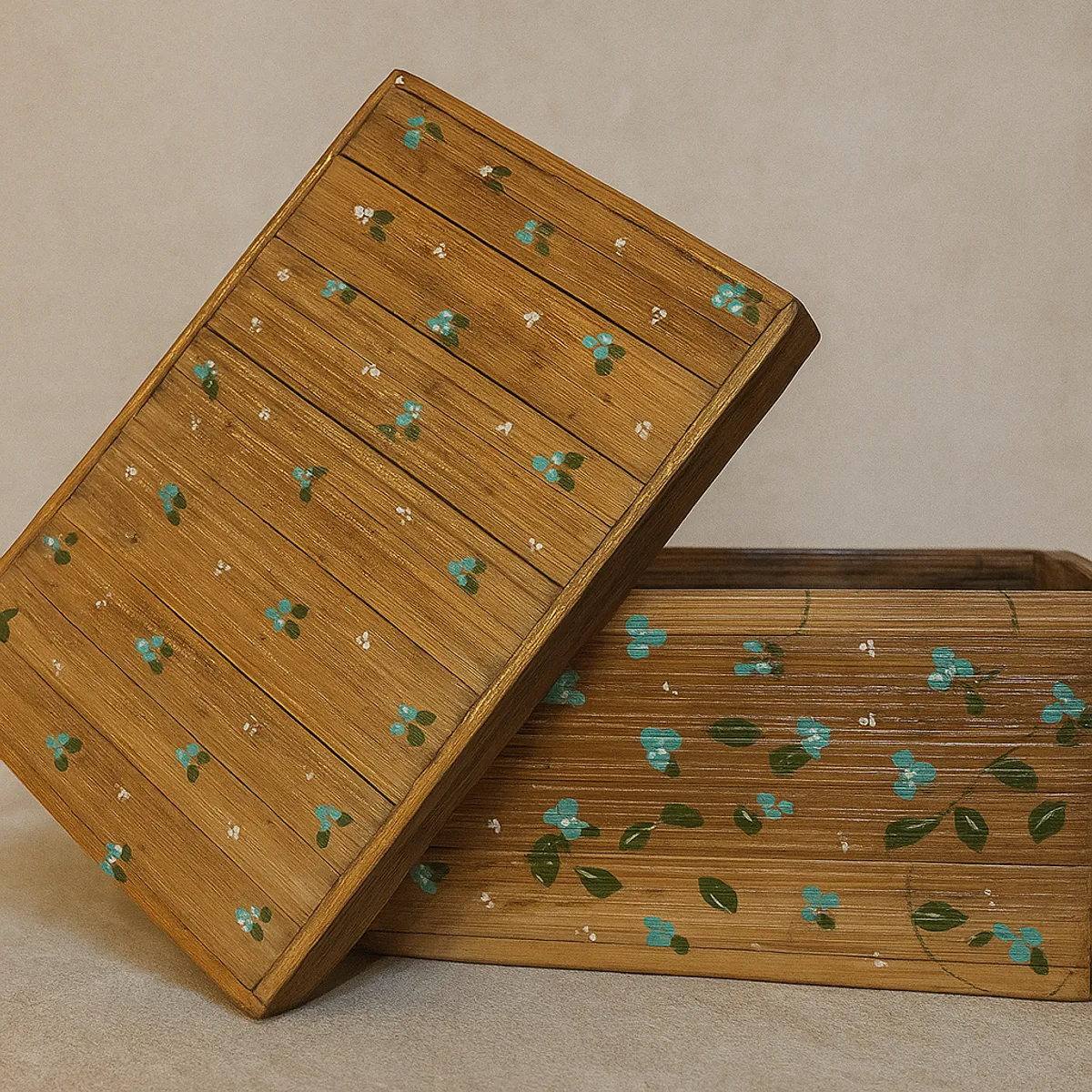 Handcrafted Himalayan Bamboo Box – Dots Pattern