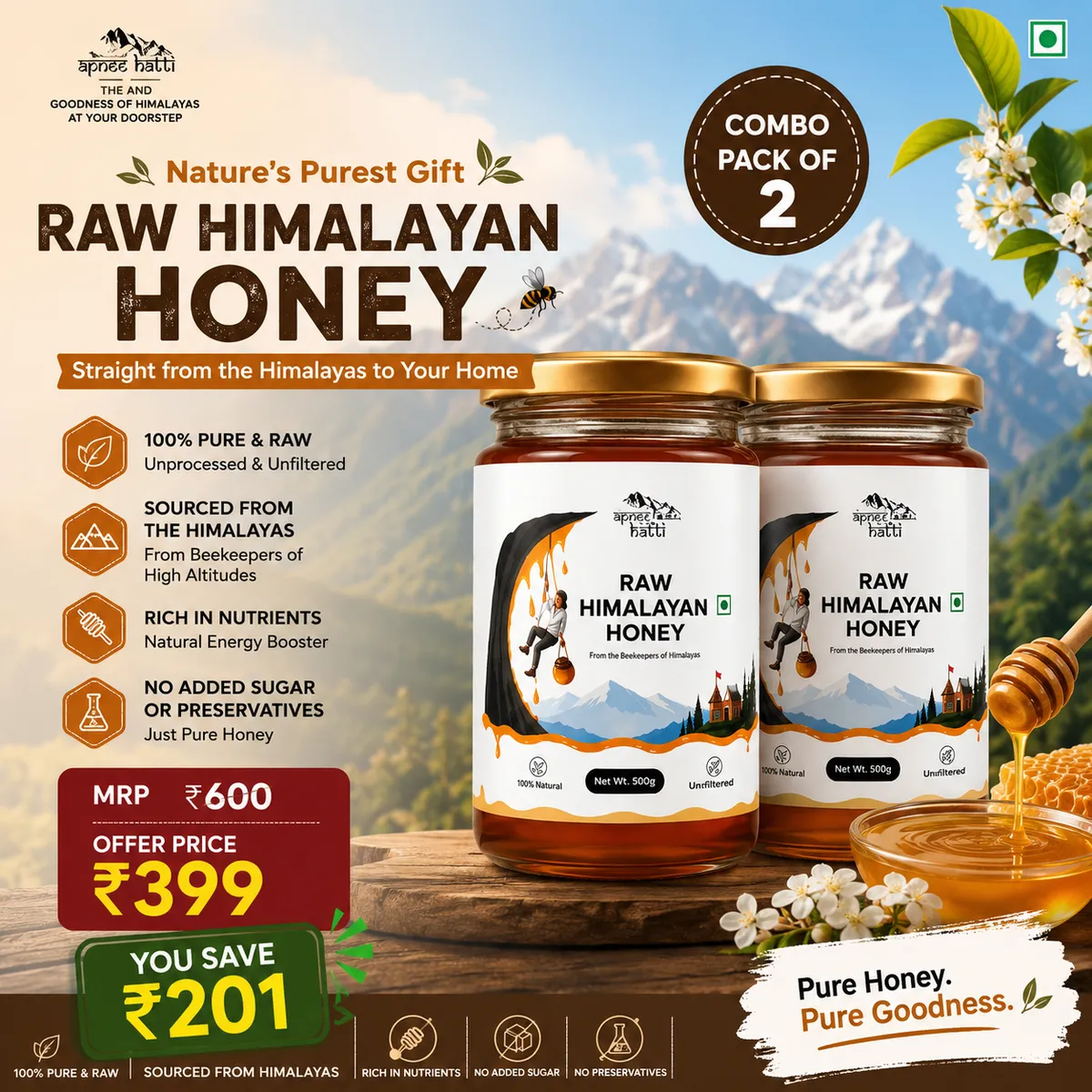 Honey combo pack of 2