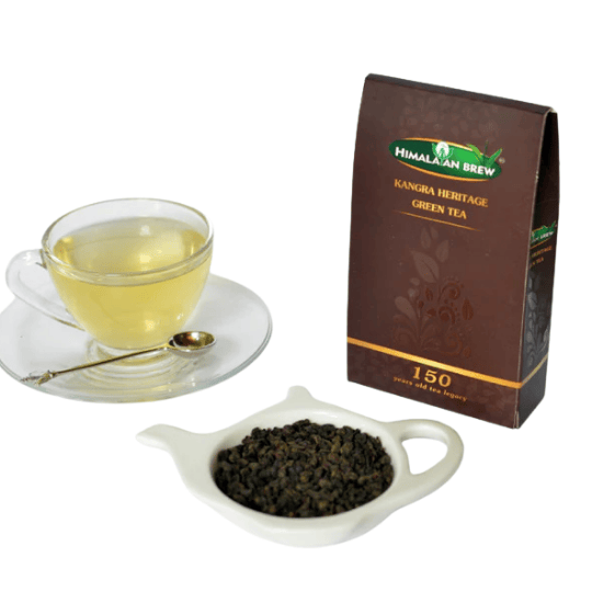 Kangra Heritage Green Tea loose leaf gunpowder style Himalayan green tea 100g