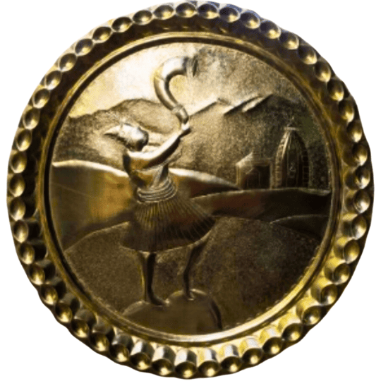 Apneehatti Chamba Thaal with Big Ransingha Musical Instrument – Authentic Himachali Brass Metal Handicraft Décor