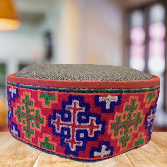 Kadhai Himachali Topi handcrafted woolen traditional Himachal cap with hand embroidery by Apneehatti