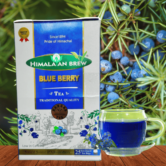 Apneehatti blueberry green tea loose leaf with butterfly pea flower and stevia 90g