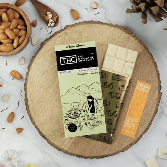 Apneehatti Kesar Almond Dark Chocolate Pack of 5 (50g Each)