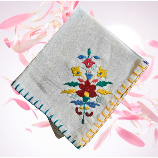 Apneehatti Chamba Rumal handmade embroidery flower design traditional Himachal handicraft