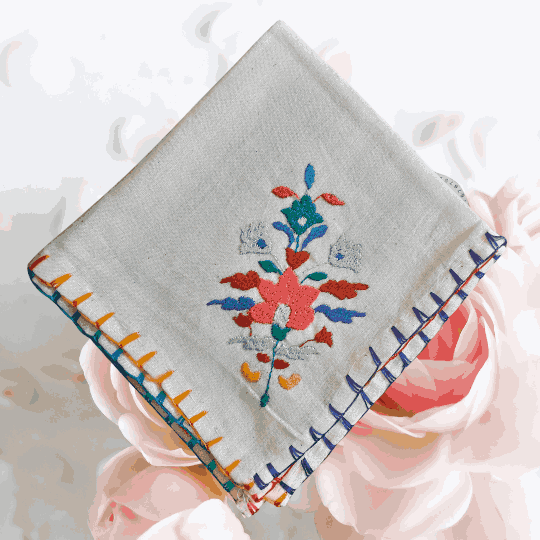 Apneehatti Chamba Rumal handmade embroidery flower design 1 traditional Himachal handicraft