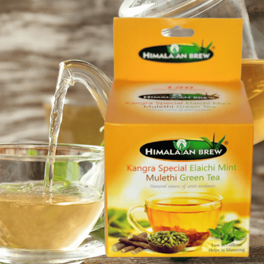 Apneehatti kangra elaichi mint mulethi green tea loose leaf 150g