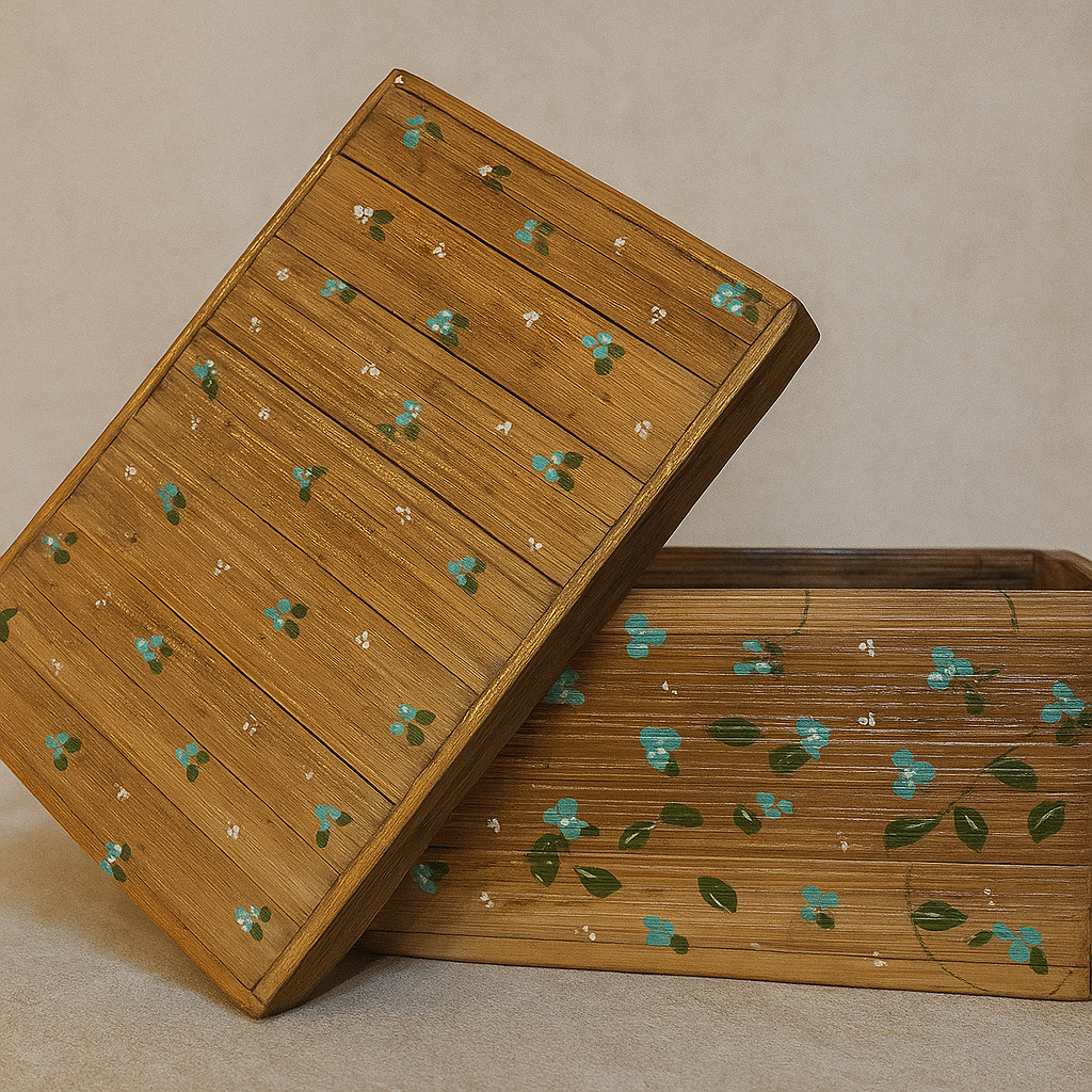 Apneehatti Handcrafted Himalayan Bamboo Box – Dots Pattern