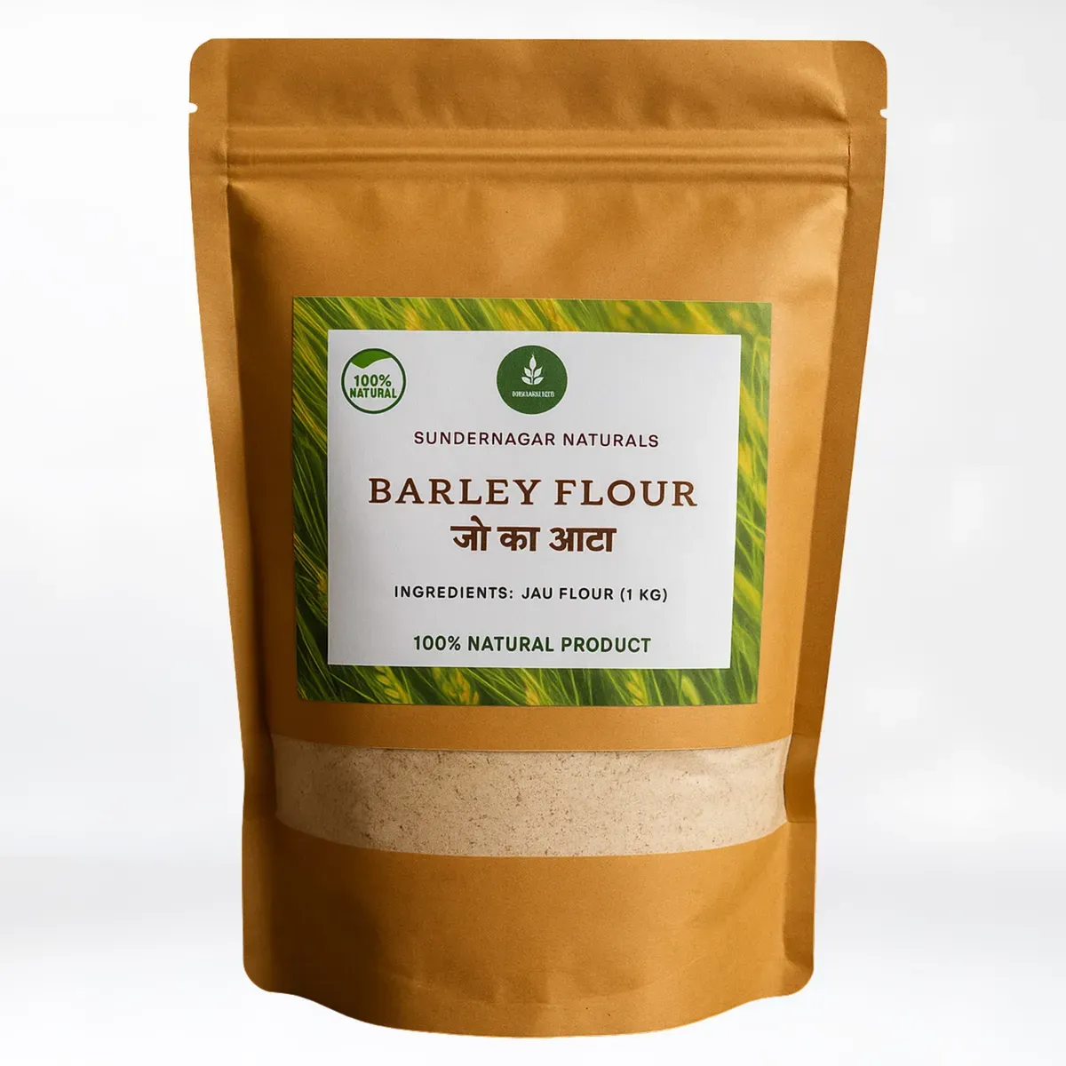  Organic Barley Flour packed in kraft pouch