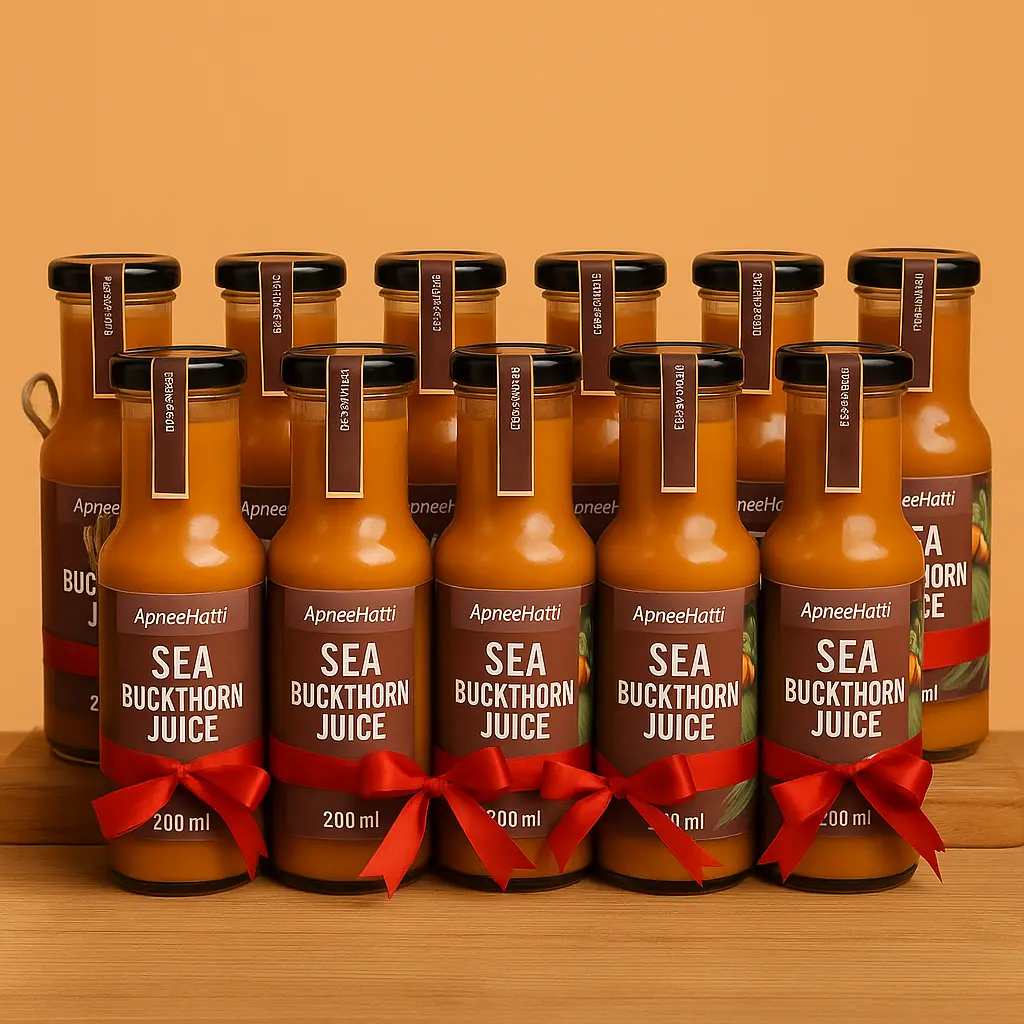 Apneehatti Himalayan Seabuckthorn Juice combo pack of 10 bottles 200ml each