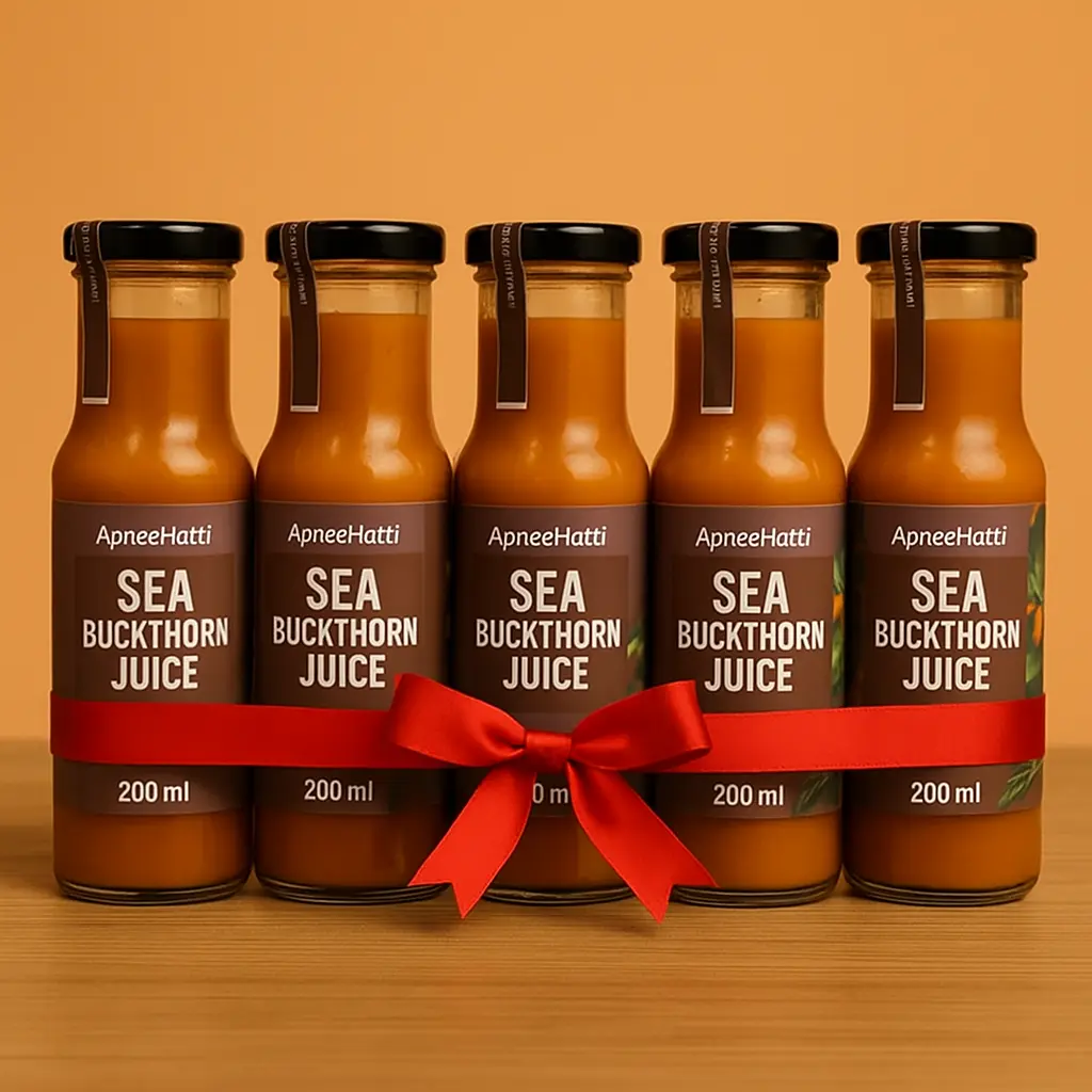Apneehatti Himalayan Seabuckthorn Juice combo pack of 5 bottles 200ml each