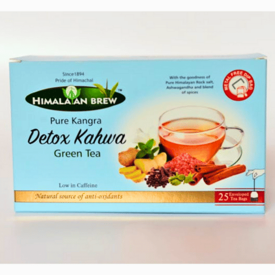 Himalayan Detox Kahwa Green Tea bags with herbs for immunity and detox – 25 sachets