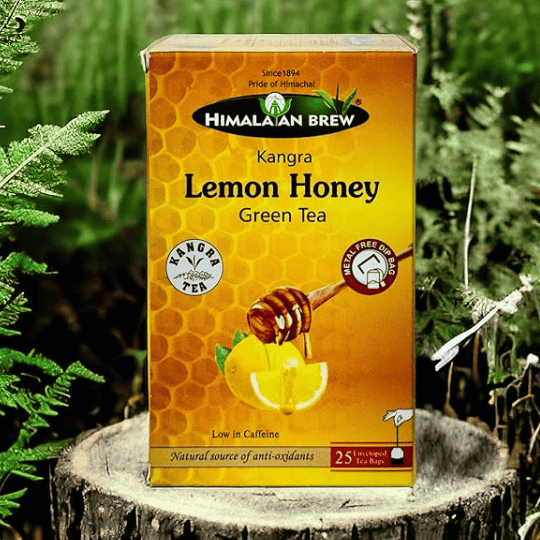 Lemon Honey Green Tea sachets made with GI-certified Kangra green tea for detox and immunity