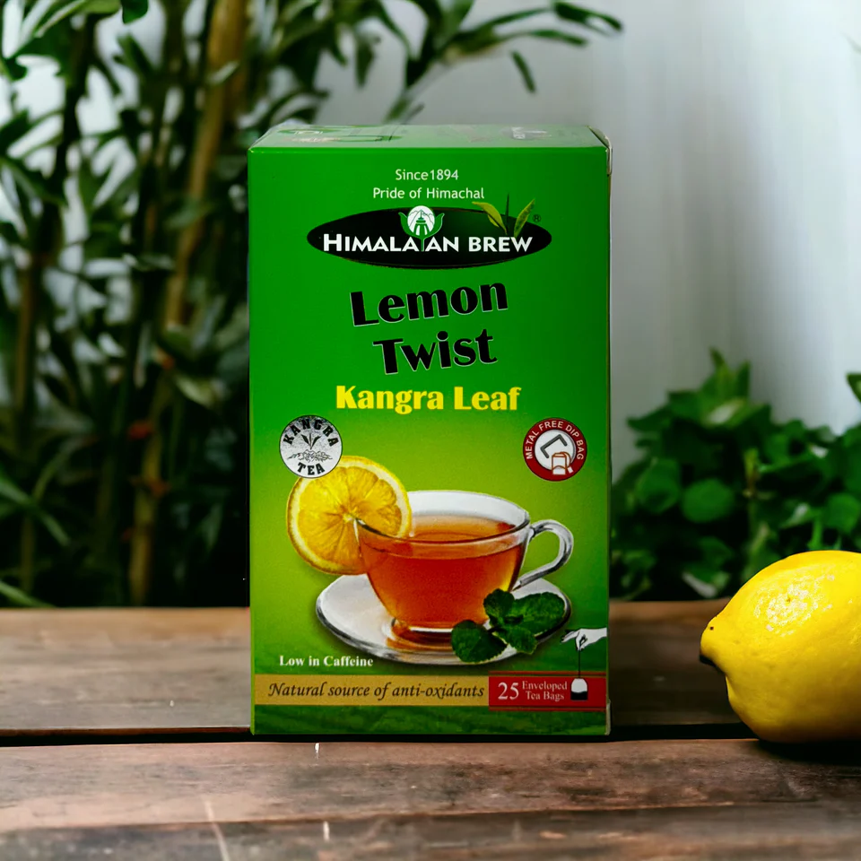 Apneehatti Lemon Twist Kangra Tea Bags – Lemon-Infused Kangra Black Tea with 25 Tea Sachets