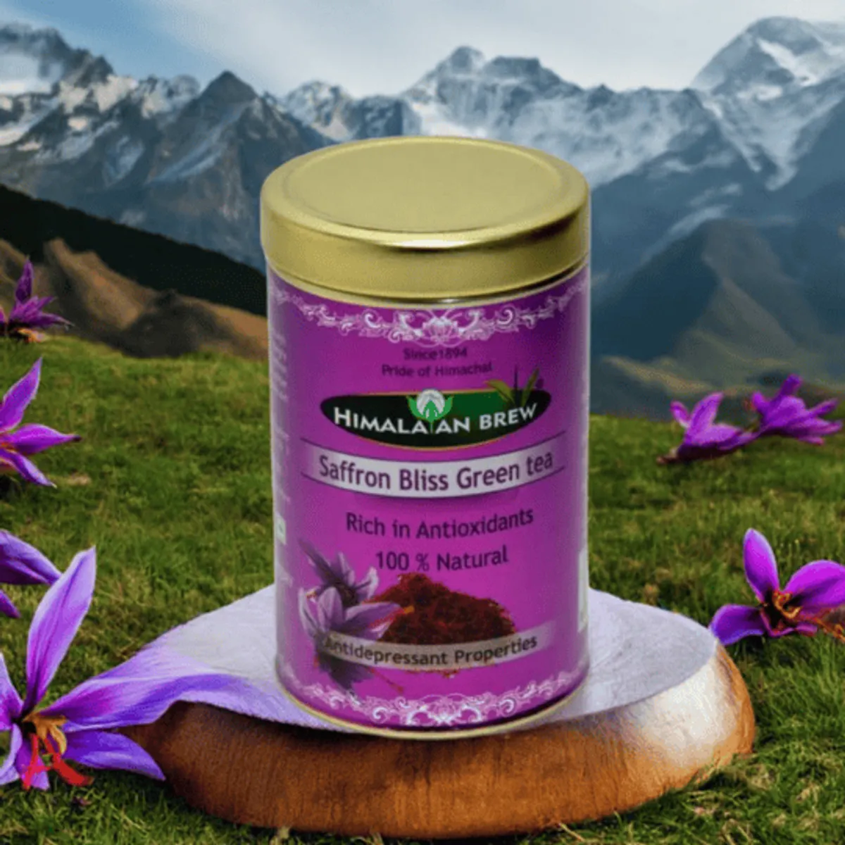 Pure saffron green tea 