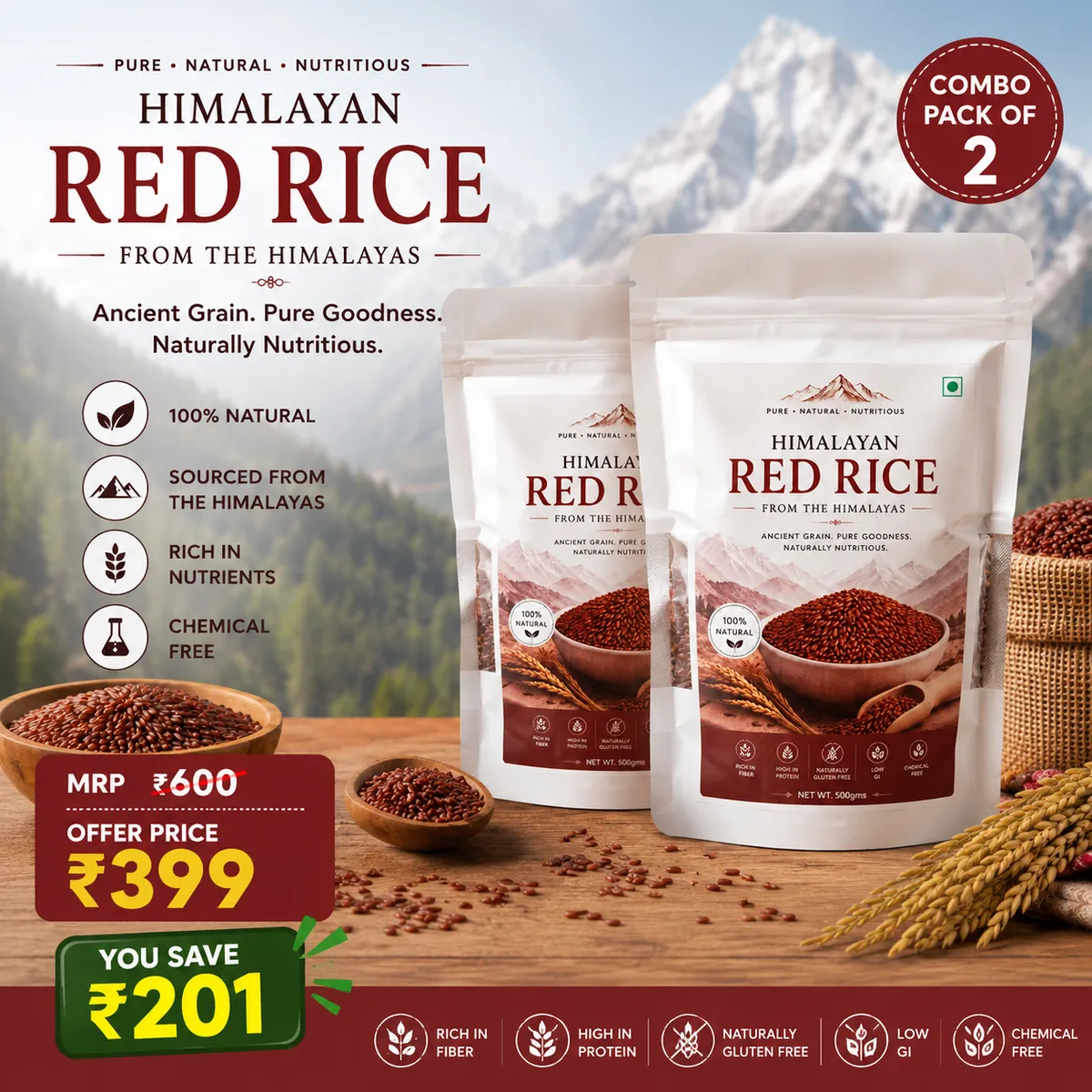 Red Rice combo pack of 2 