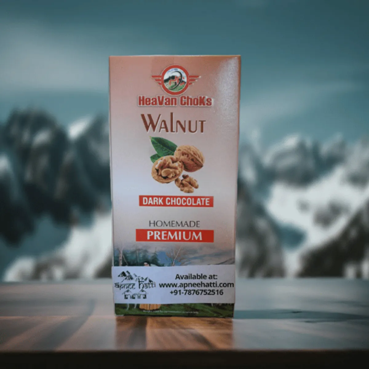 Roasted Walnut Dark Chocolate Himalayan handmade premium chocolate